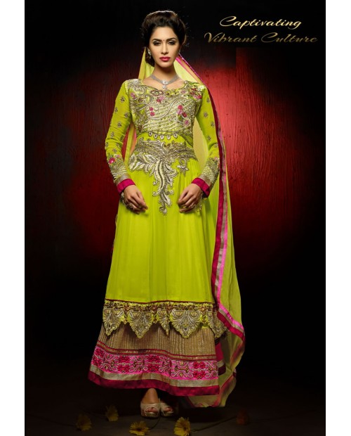 Green Georgette Anarkali Suit